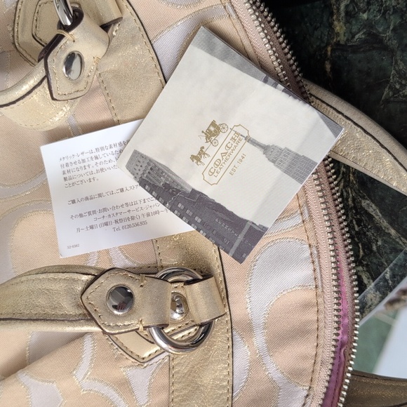 Coach Poppy 2010 Signature Gold 2 Way Satchel/Crossbody - Picture 14 of 15